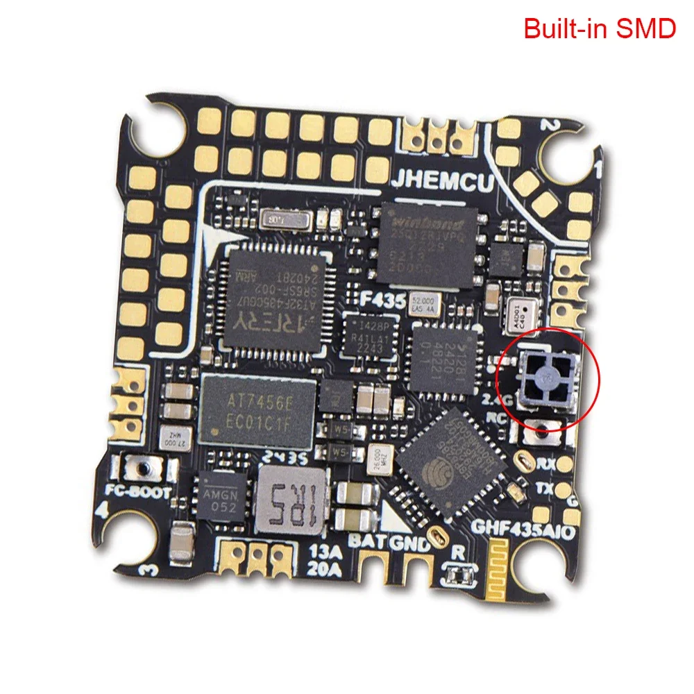 JHEMCU GHF435AIO z 20A ESC (AM32) 2-4S OSD Baro Blackbox 16MB GPS Wbudowany ELRS 2.4G CRSF do RC FPV Drone