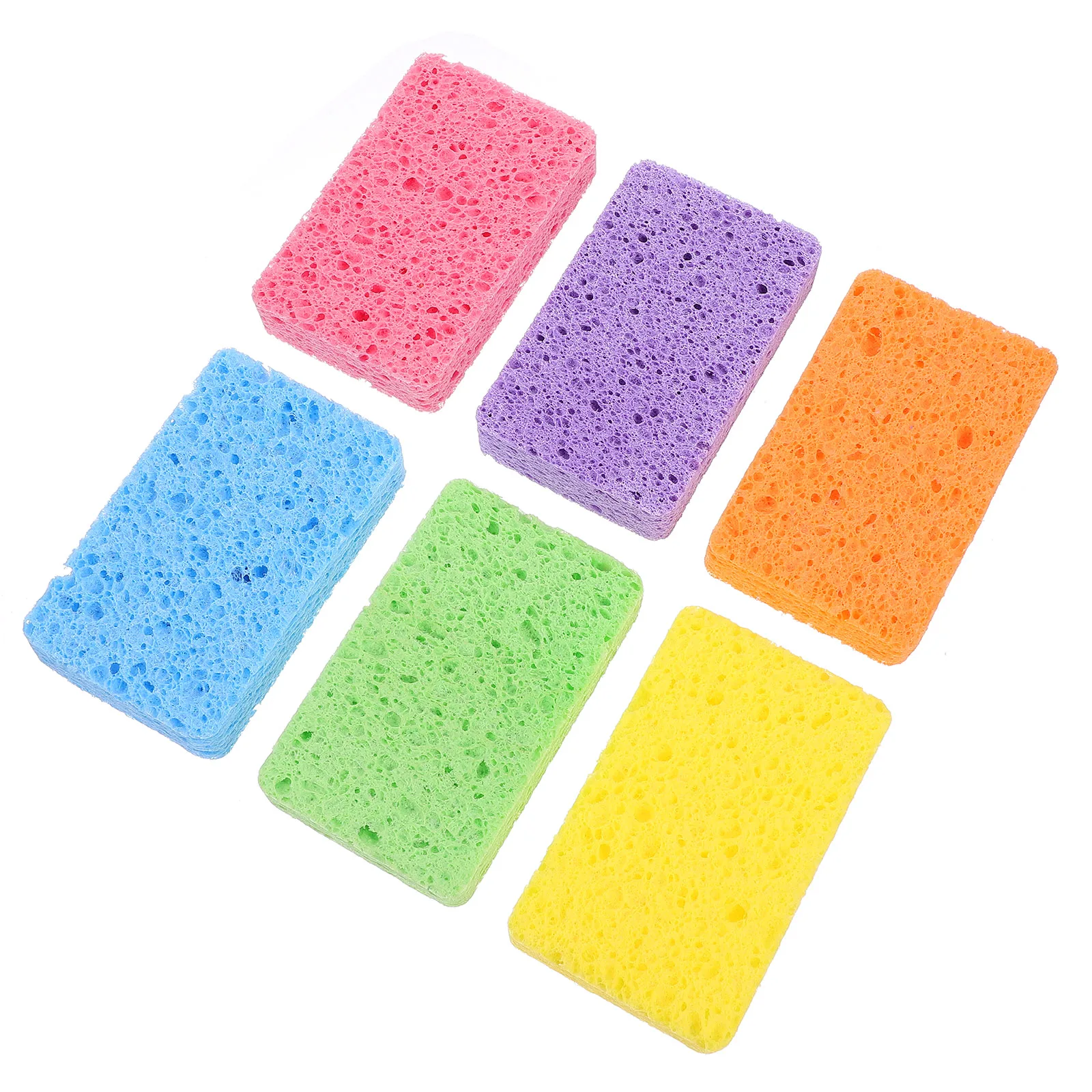 

12 Pcs Cleaning Sponge Multi Functional Dish Cloths Kitchen Towels Absorb Water Durable Practical Wood Pulp Material Efficient