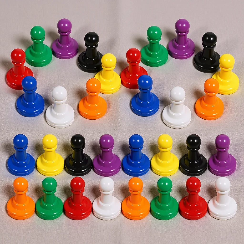 32Pcs Precision Molded Plastic Chess Pieces Vibrant Multicolor Pawn Set for Board Games Flying Chess Party Games Cognitive Play