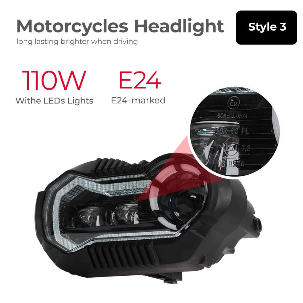 Big Sale E-MARK LED Headlights For BMW R1200GS R 1200GS 2004-2012 R 1200GS ADV Adventure 2005-2013 Moto Lights Assembly