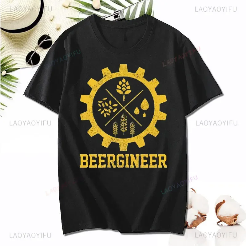 Beergineer Homebrew Graphic T Shirts Home Brewing Craft Beer Brewer Gift T-Shirt Tshirts Brand Cotton Fashionable Crazy Men Tees