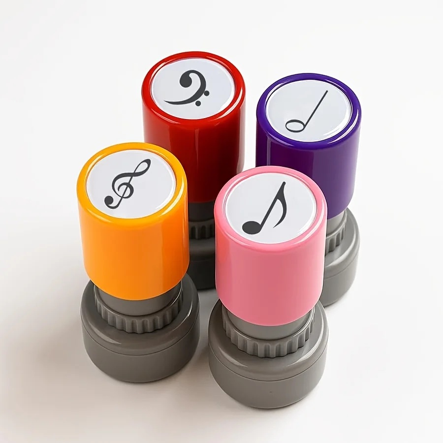 4pcs pre printed stamp set for notes - high and low notes, eighth and second notes
