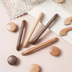 1pcs Cabinet Solid Wood Handles Nordic Wardrobe Dresser Drawer Knobs Cupboard Pulls Furniture Hardware Wooden Door Handles