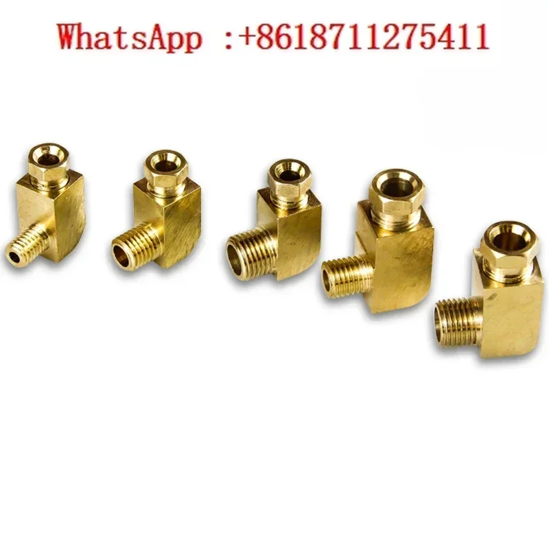 

50pcs Machine tool lubrication copper pipe joints, aluminum pipes, nylon pipes, ferrule elbow joints, oil circuit fittings