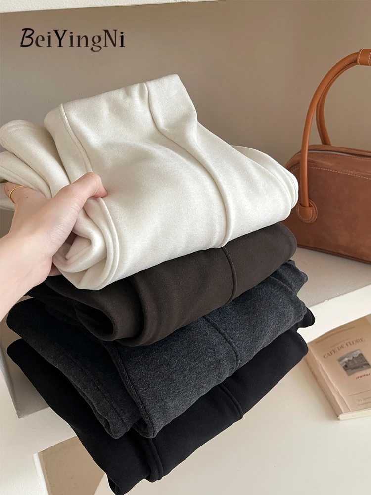 Beiyingni الفرنسية خمر الصوف ألف خط ميدي التنانير للنساء عادي المرقعة الكشمير الشتاء تنورة عالية الخصر الإناث الأسود Falda