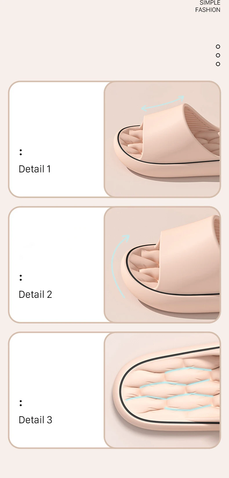 Superleichte weiche Hausschuhe, einfache Mode-Slides, elastische EVA-Schuhe, bunte Turnschuhe in der Tür, Badezimmer-Flip-Flops – Detail 6