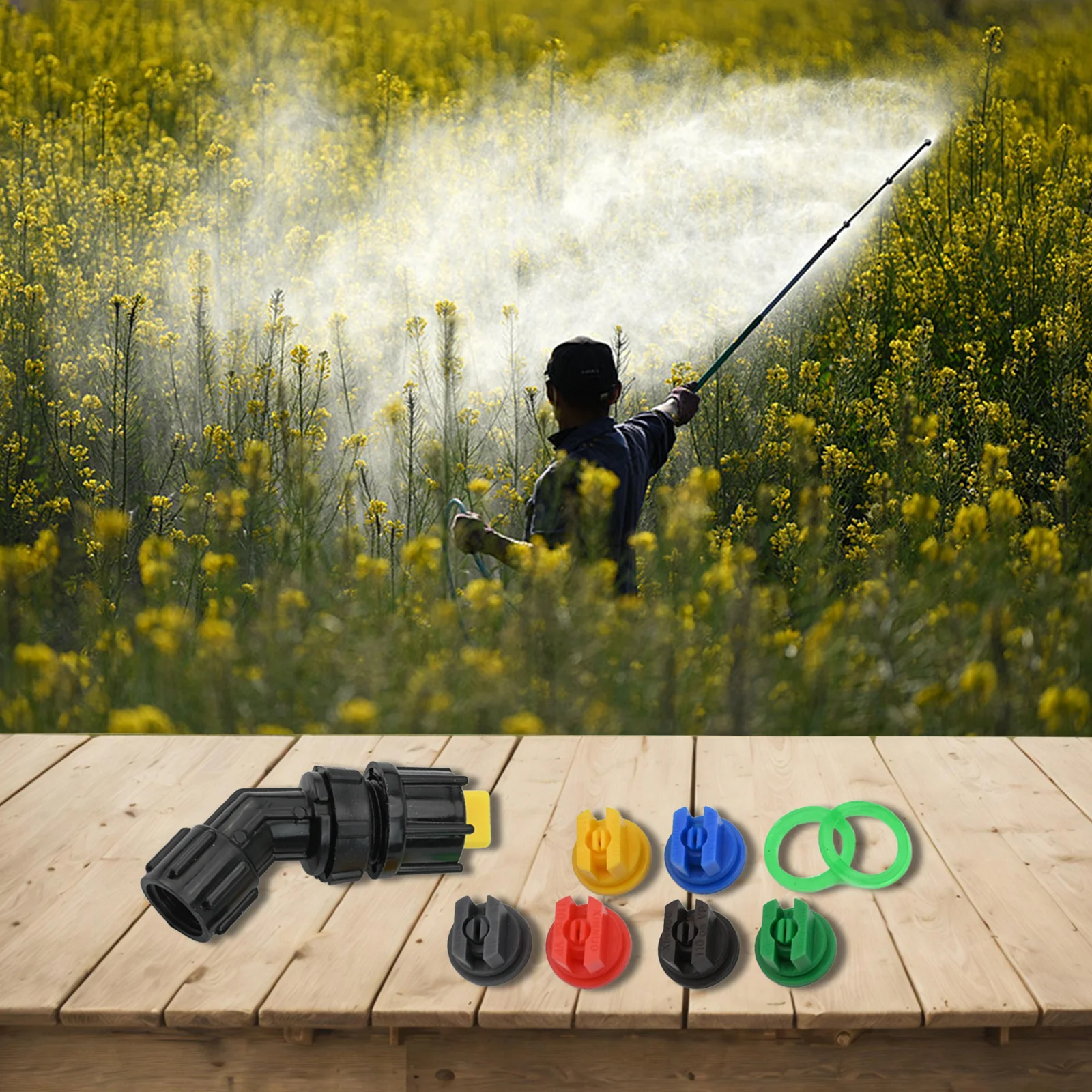 Spray Head for Agricultural Sprayers with Six Detachable Nozzle Tips 0.1mm through 0.6mm and Sealed Gasket Interface