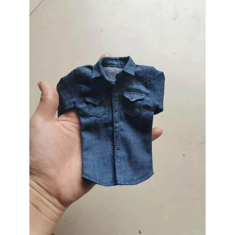 1/6 Scale Male Trendy Fashion Denim Shirt Soldier Clothes Accessory Model for 12'' Narrow Shoulders Action Figures Body