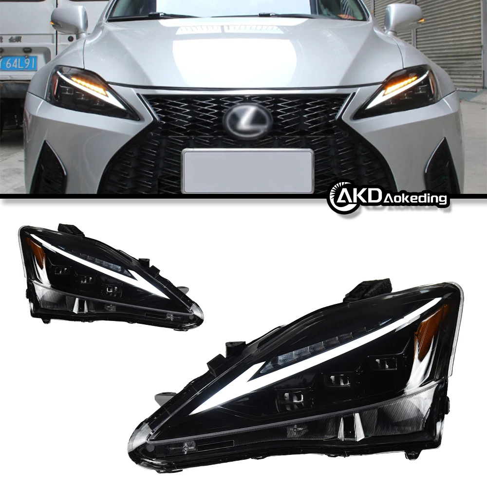 Auto Parts For Lexus IS Headlights 2010-2016 IS250 IS300 LED Head Lamp Upgrade Angel Eye Low Beam High Beam Car Lights Modified