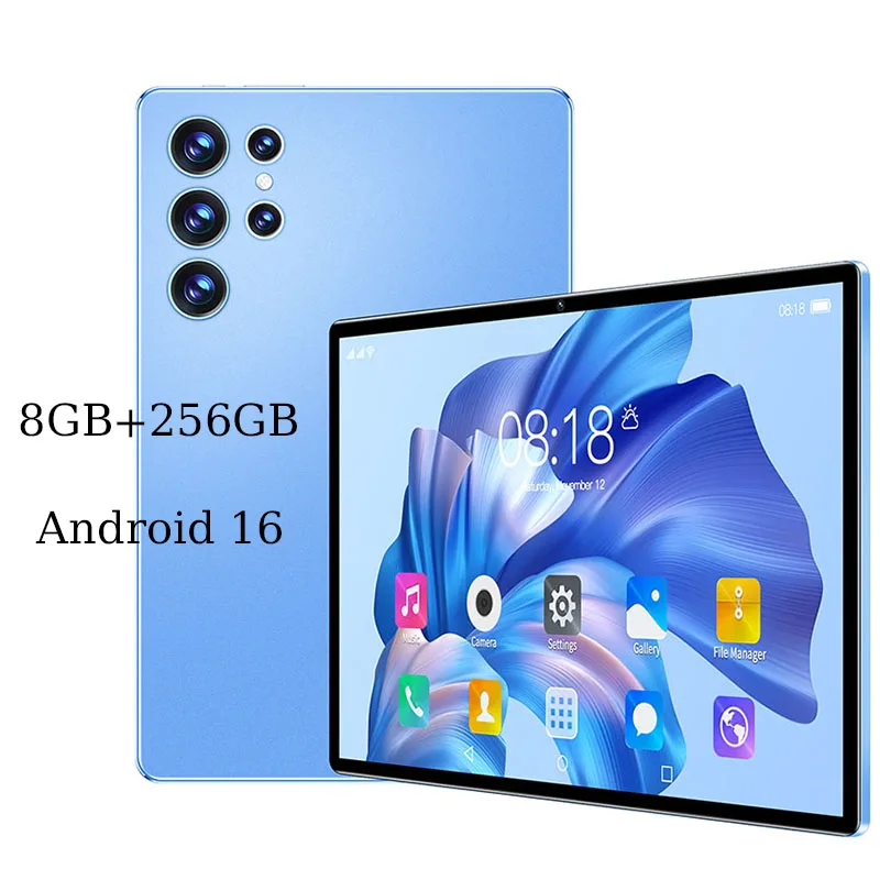 2026 New 10.1 Inch Android 16 Tablet HD Display Octa Core 8GB RAM 256GB ROM Dual SIM WiFi Bluetooth Google Play Tablet PC