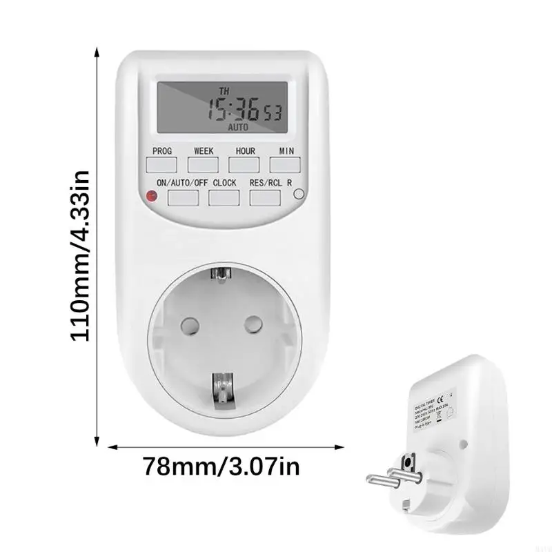 Tomada temporizador com suporte energia 2300 W para aquecedores ar condicionado, dispositivo elétrico com eficiência