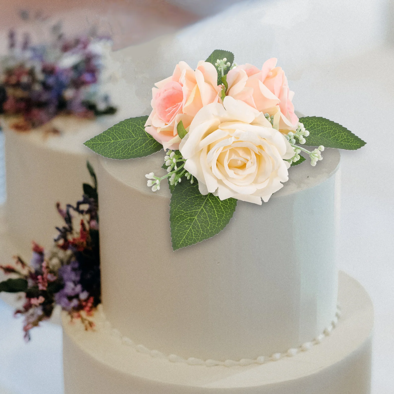 

Artificial Flower Cake Decorations Bright Color Matching Wedding Birthday Party Cupcake Toppers Simulation Flowers For Cakes