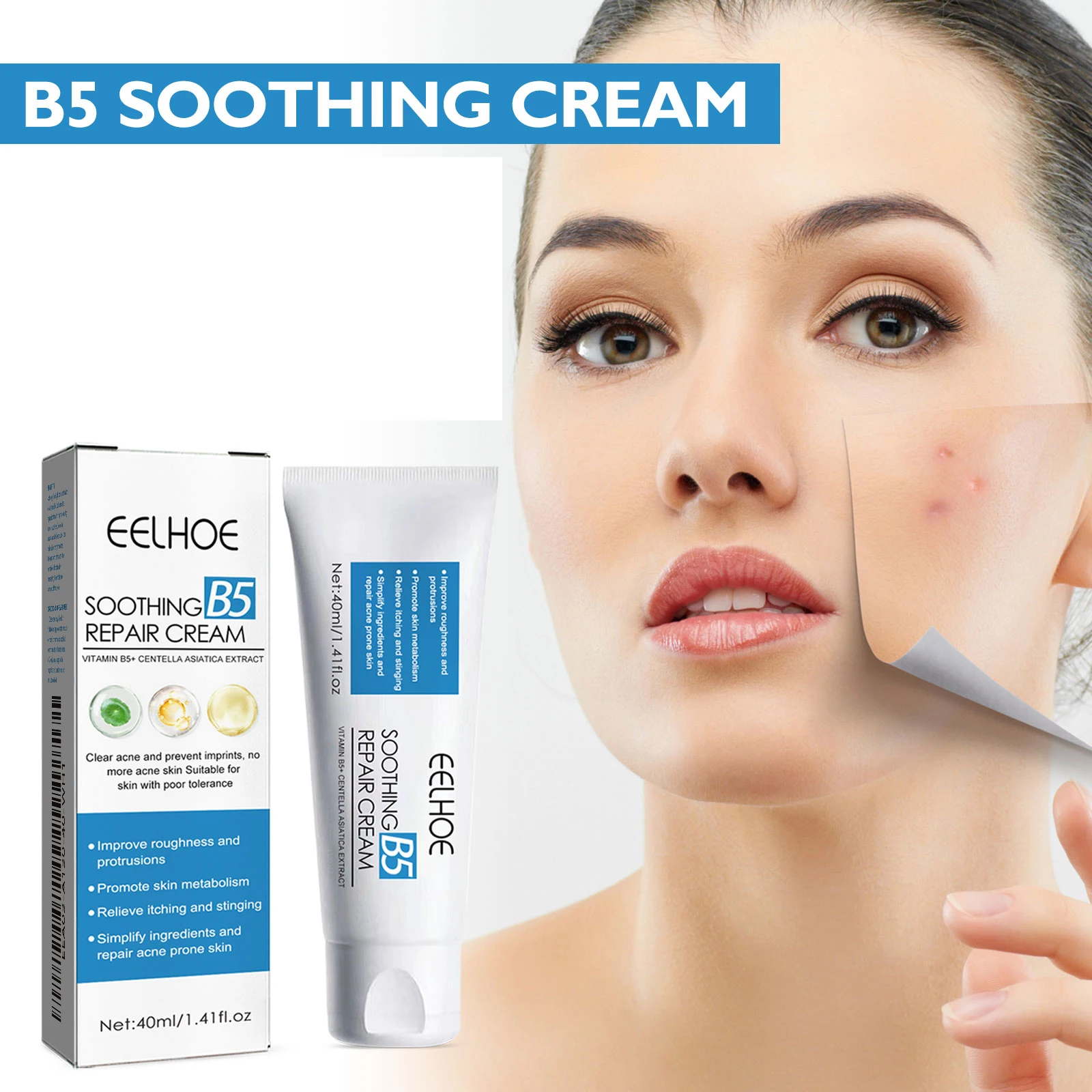 B5 Moisturizing Care Ointment, Hydrating, Refreshing & Fast-Absorbing, Mild Daily Skin Moisturizer for All Skin Types