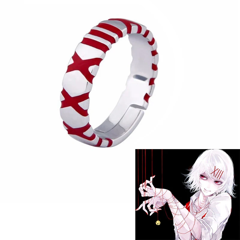 Anime Cos Tokyo Ghoul JUZO SUZUYA REI Boy Adjustable Finger Ring For Women Men Cosplay Jewelry Accessory Gifts