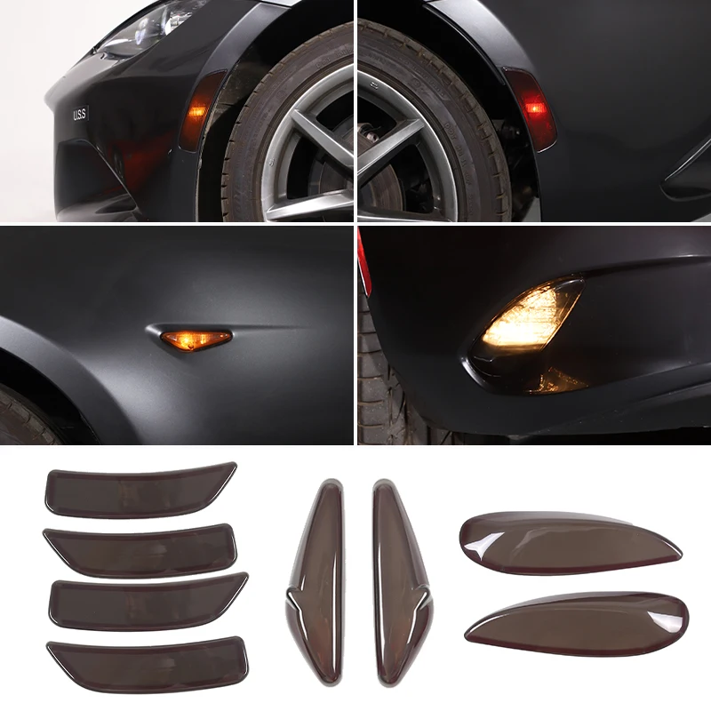 

Car Front Rear Wheel Eyebrow Light Rear Fog Light Turn Signals Lamp Decoration Cover For Mazda MX-5 2016-2023 Car Accessories