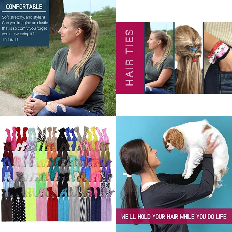 

Ties No Crease Ribbon Elastics Ouchless Ponytail Holders Bs Ties