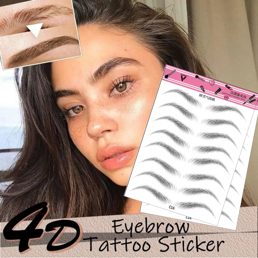 Brow stickers Water-based Waterproof Eyebrow  Sticker 4D Hair-like Eyebrow False Eyebrows Authentic
