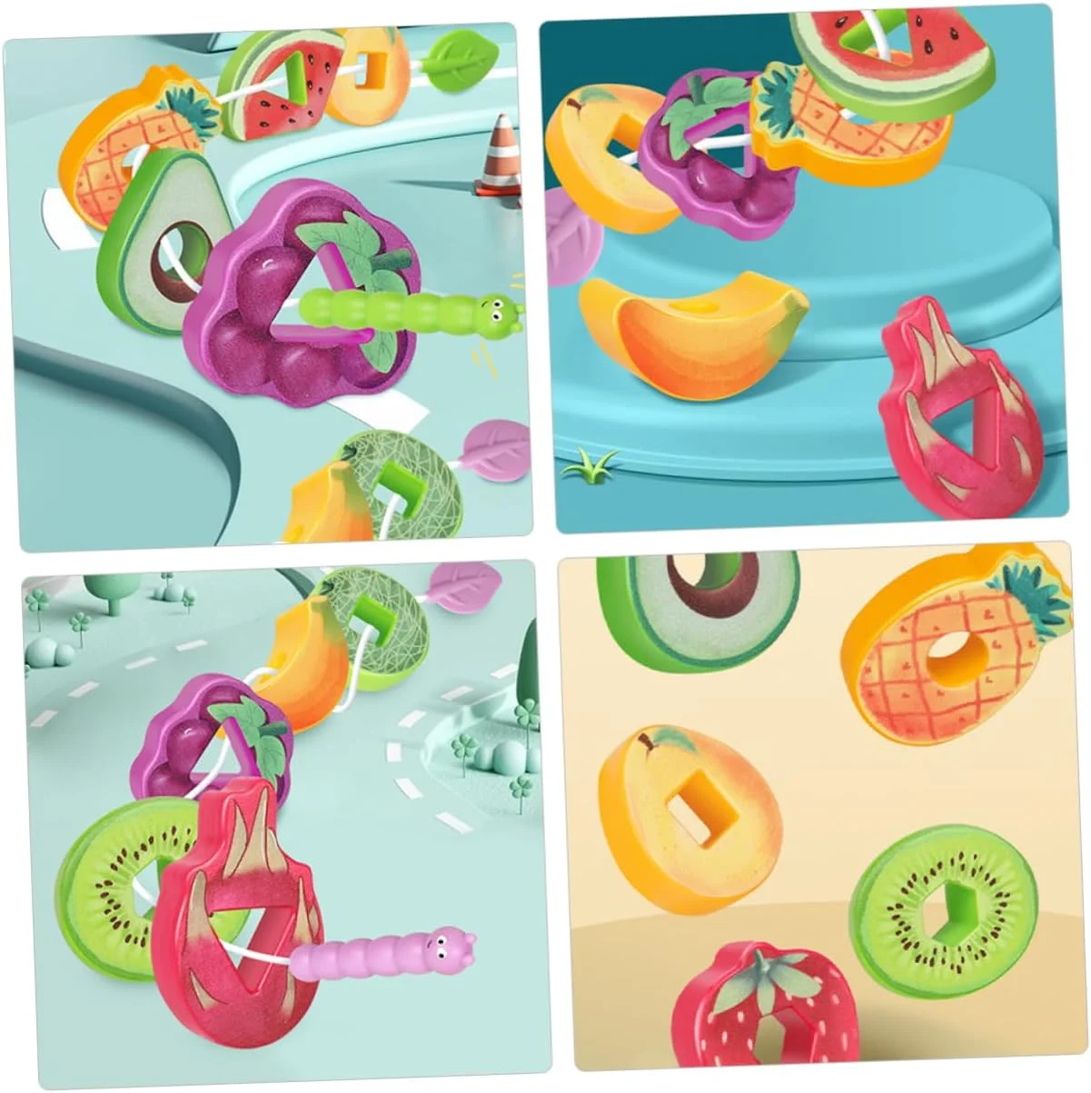 لعبة سلسلة تصميم الفواكه والخضروات (صندوق واحد)، لعبة التعليم المبكر للأطفال، لعبة التعرف على الشكل والألوان، الشكل التعليمي #2