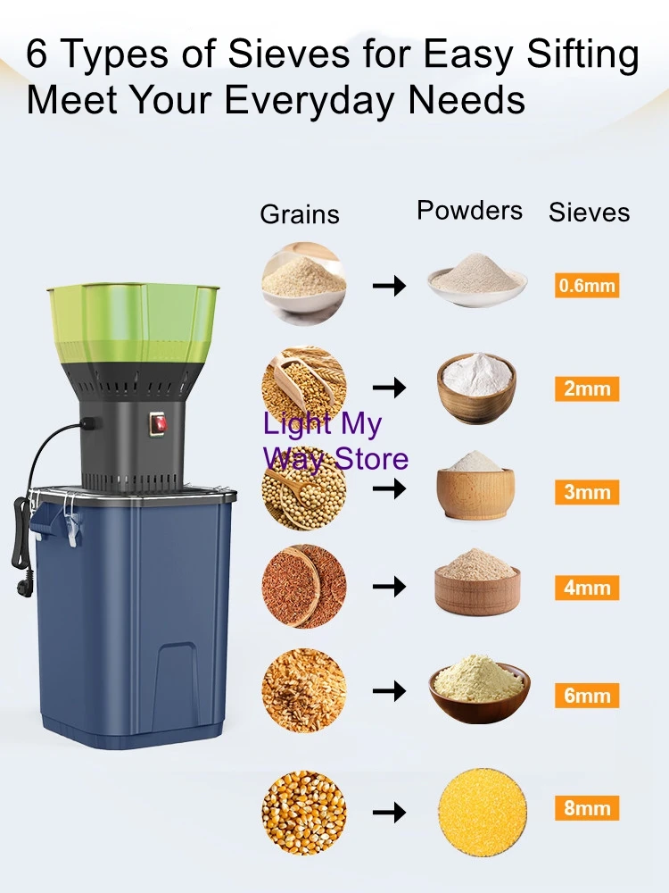 Small Home-Use Grinder, Multifunctional Grain Crusher, Corn and Grain Feed Grinder