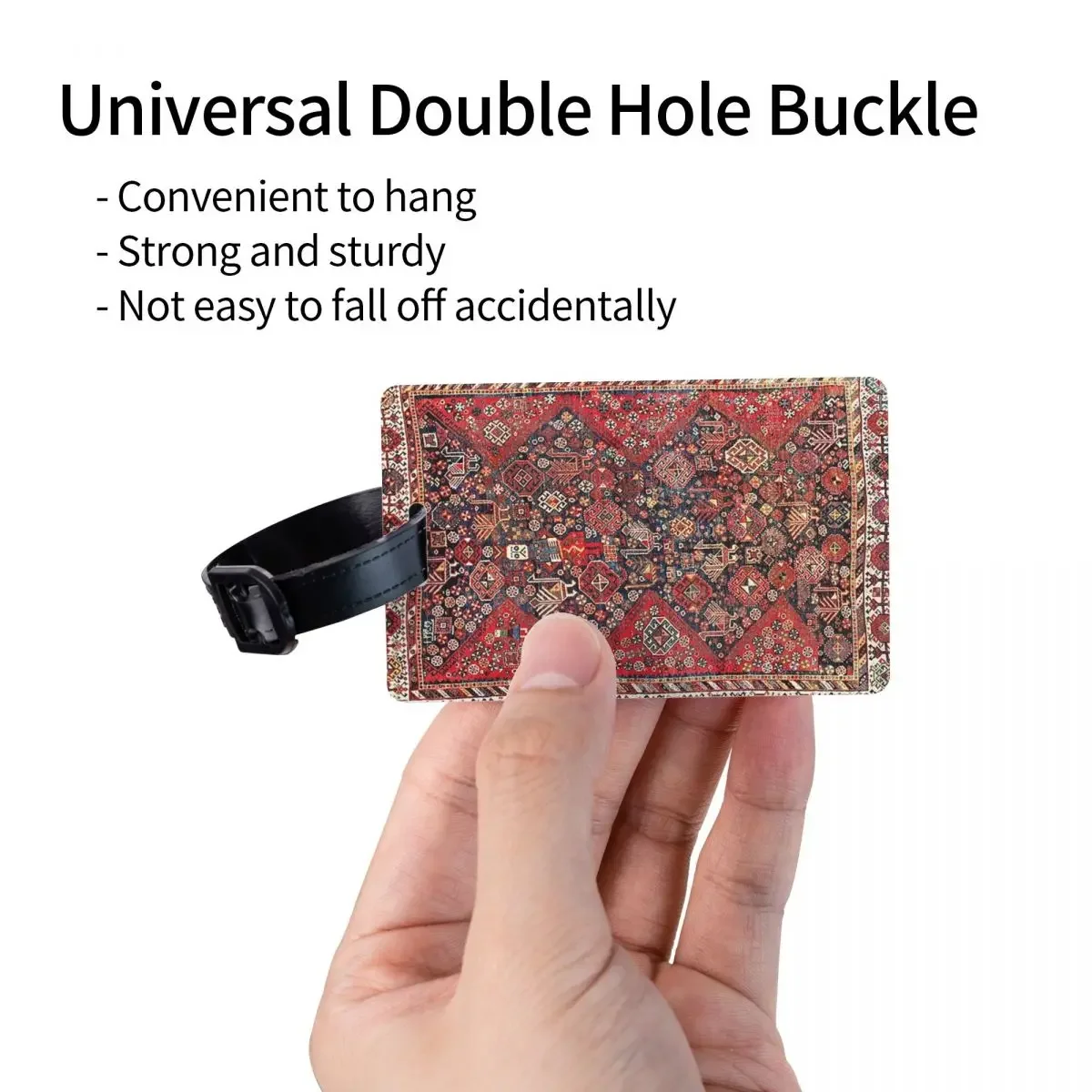 Qashqa Fars Southwest Persian Nomad Rug Print Luggage Tags Suitcase Fashion Baggage Boarding Tag Label Holder ID Name Address