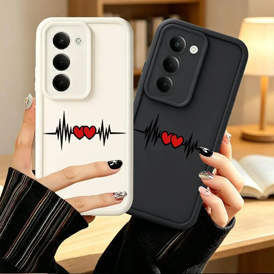 Phone Cover Case for Samsung Galaxy A15 A16 A34 A51 A73 A35 A36 A56 A53 A54 A23 A12 A13 A26 A32 A71 A72 Ecg Solid Heart