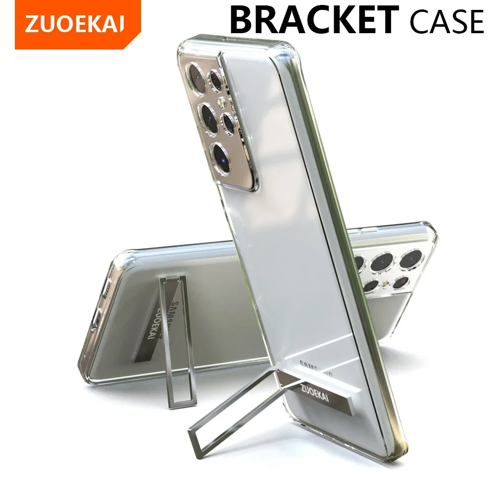 ZUOEKAI For Samsung Galaxy S21 Ultra S22 S23 S24 Bracket Case S21Plus S21Ultra S21+ support Cover stand Back Protective Housing