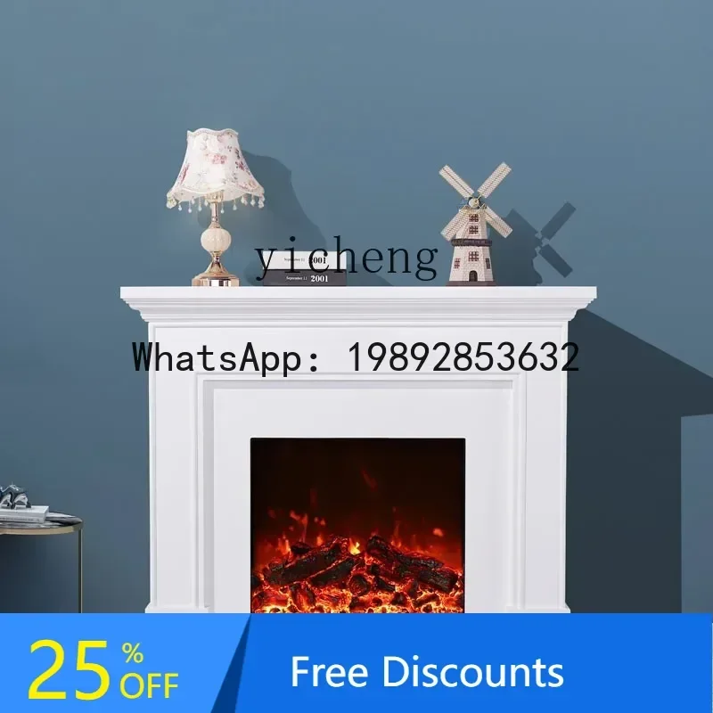 

BB Simple Fireplace Black Curio Cabinet Fireplace Electric Fireplace Core Simulation Flame Household Heater
