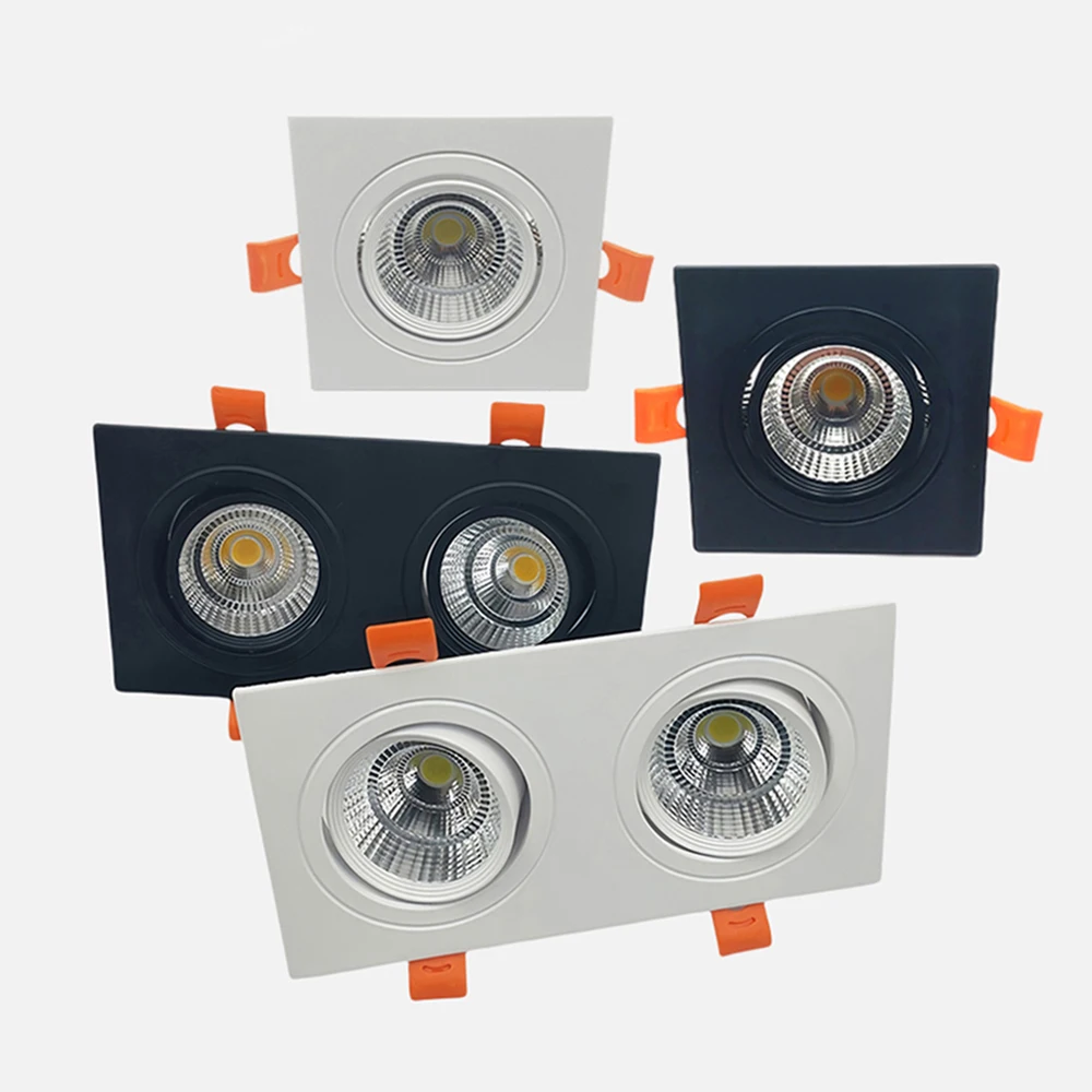 

Dimmable Recessed COB LED Downlights 7W 9W 12W 14W 18W 24W Rectangle LED Ceiling Lamp AC85~265V LED Spot Lights Indoor Lighting