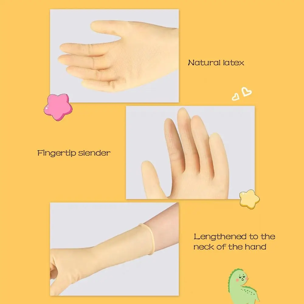 Herramienta 26CM guantes de trabajo para niños guantes protectores de goma rojo amarillo azul sin mangas engrosamiento guantes domésticos para niños lavado