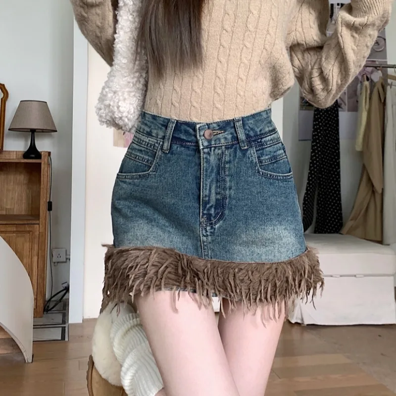 Y2k Shorts Denim Shorts Summer Women High Street Fashion Torn Edge Slim Stretch Elastic Jeans Shorts