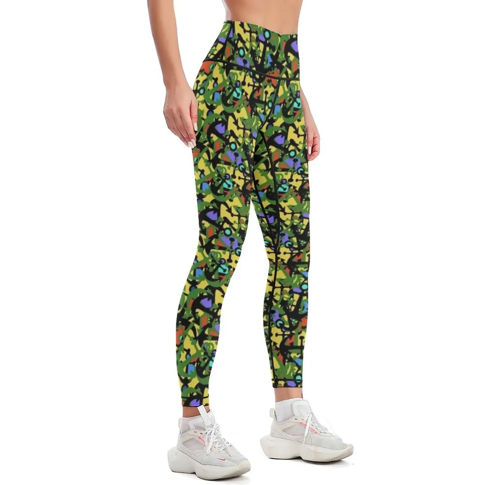 anchors - crazy colours Leggings sportswear gym Women's sportswear Womens Leggings