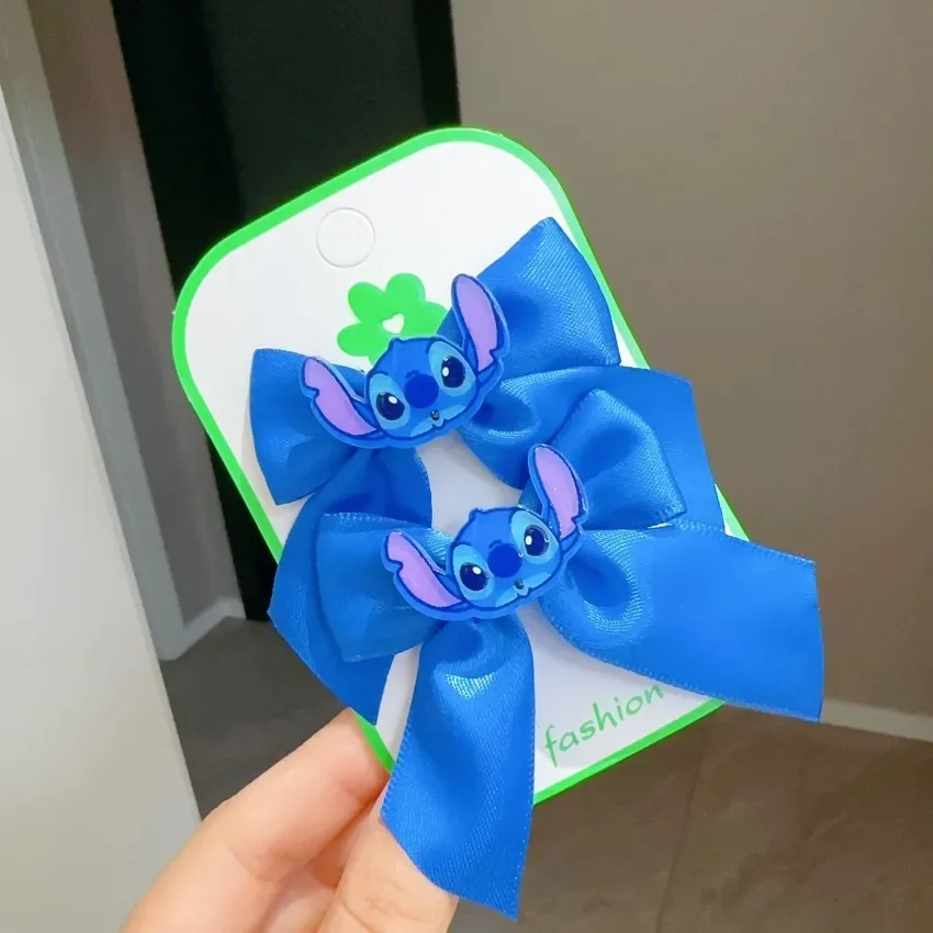 Disney Anime Lilo & Stitch Hair Clips Cute Cartoon Stitch Hair Accessories Little Girl Bangs Pickups Jewelry Girl Headdress