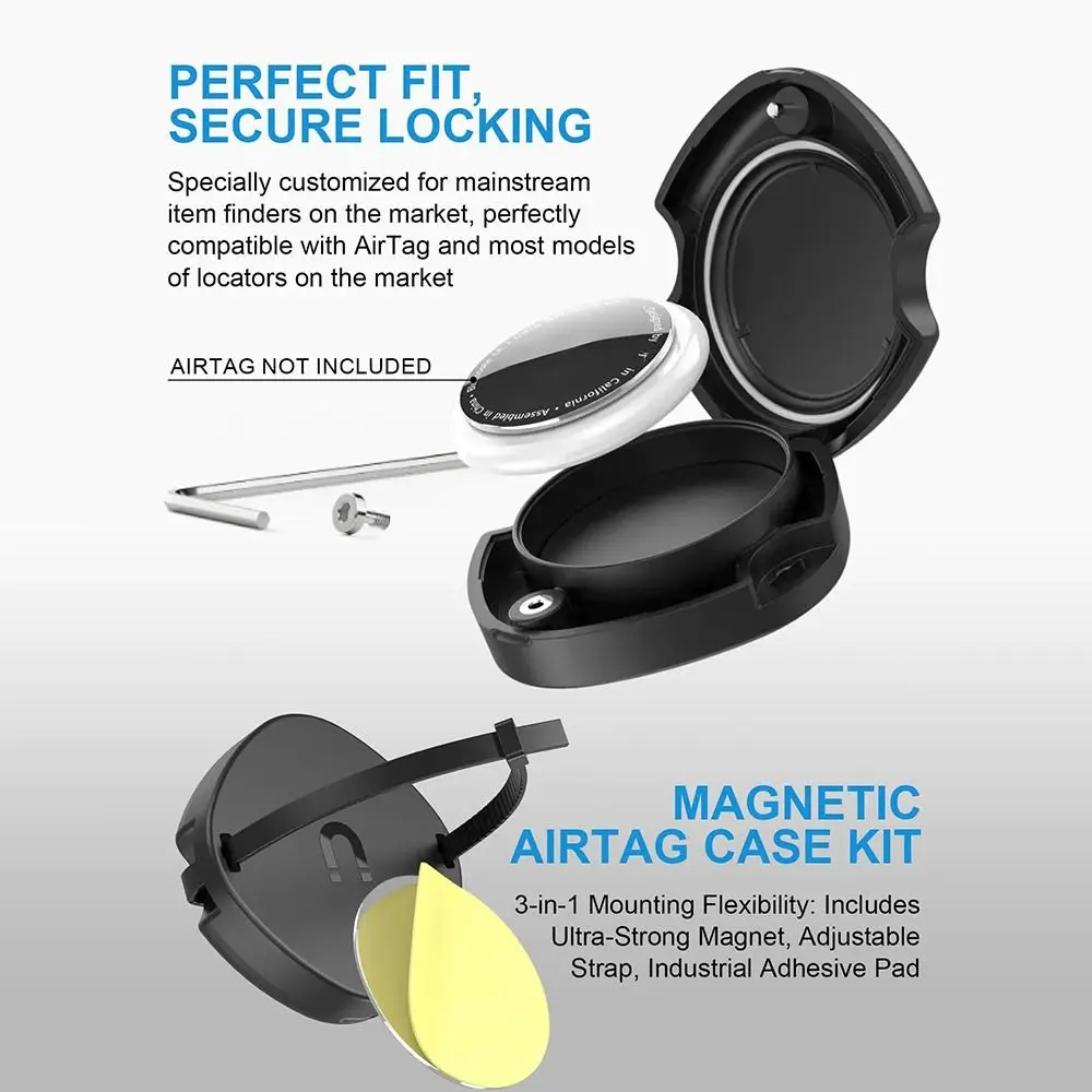 

Cable Tie Tracker Protector Hard Shell Durable Tracker Protective Cover Multi-functional Protective Case for Airtag Luggage Tag