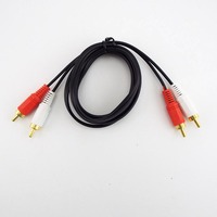 RCA Male to 2 RCA Male connector Cable Dual Stereo Audio Wire Extension Cable AV for DVD TV CD Sound Amplifier E3