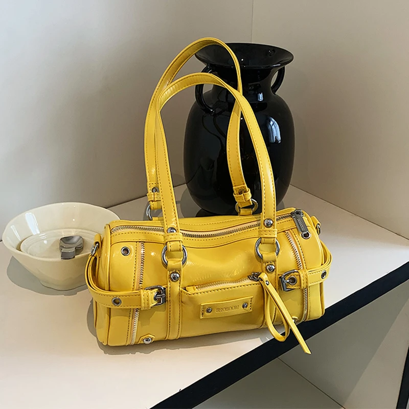 

Niche original spicy girl motorcycle bag 2026 new high-end Brand large capacity shoulder bag Fashion Female armpit bowling Bags