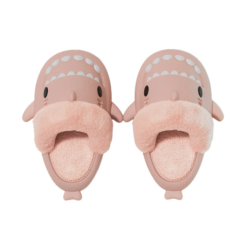 Man Women Shark Slippers Detachable Cotton Home Slippers Winter Boys Girls Baby Parent-child Indoor Waterproof Household Slipper