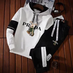 Men's Spring and Autumn New Luxury Brand Casual Sports Wear 2-piece Set+Long Pants Fashion Trend Versatile Hoodie Men's Set