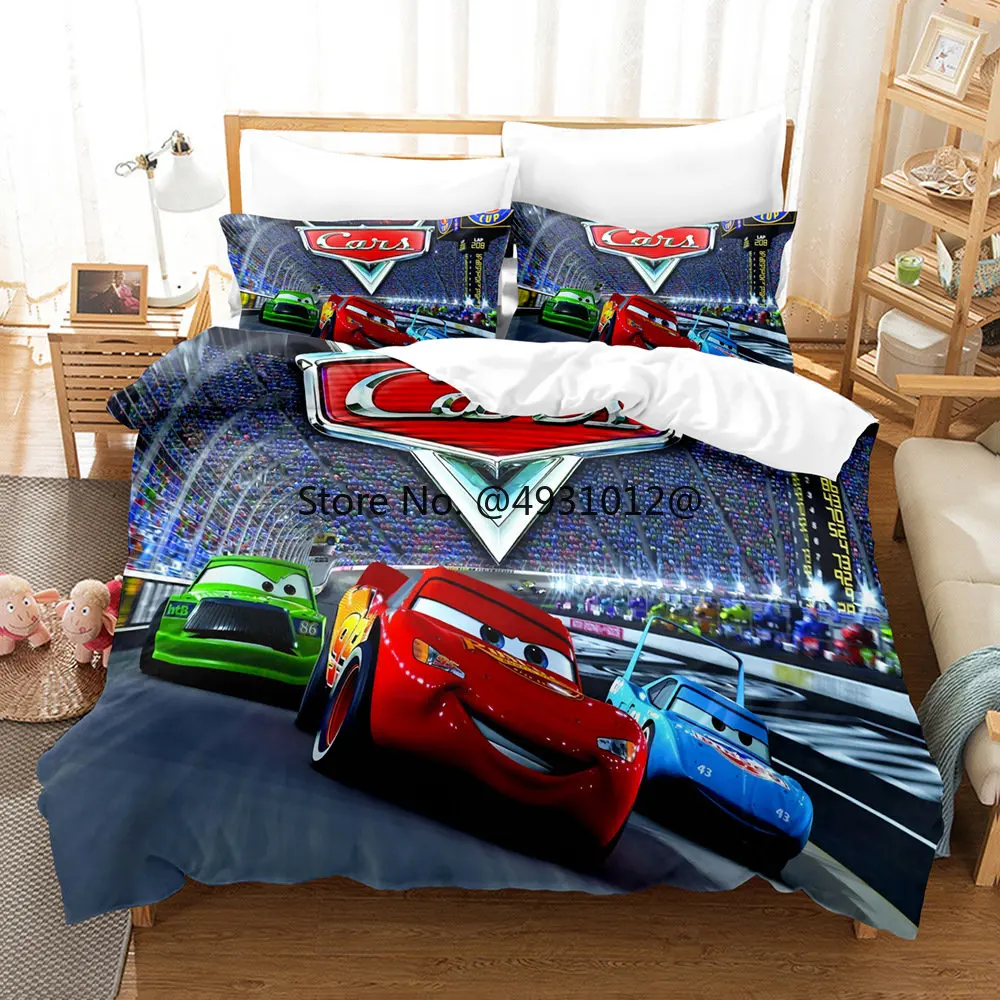 

Disney McQueen 95 Car Bedding Set Cartoon 3D Duvet Cover Sets Pillowcase Kids Bedroom Decor Twin Full Queen King Bedclothes