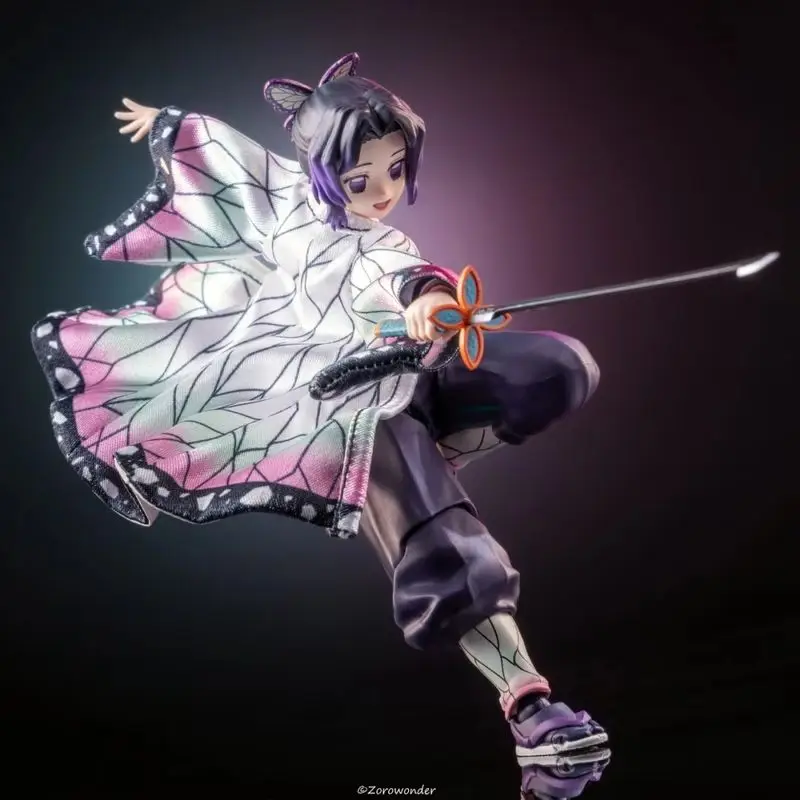 

Demon Slayer Shf аниме ручной работы Kochou Shinobu плащ колонна от насекомых плетение перьев встроенная железная проволока подходит для подарков 1/12