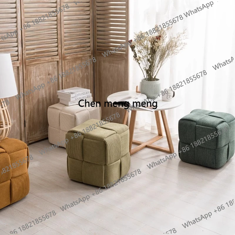 Adults European Stool Leg Pads Ultralight Pouf Ottoman Sofa Stool Entrance Bench Design Taburete Plegable Home