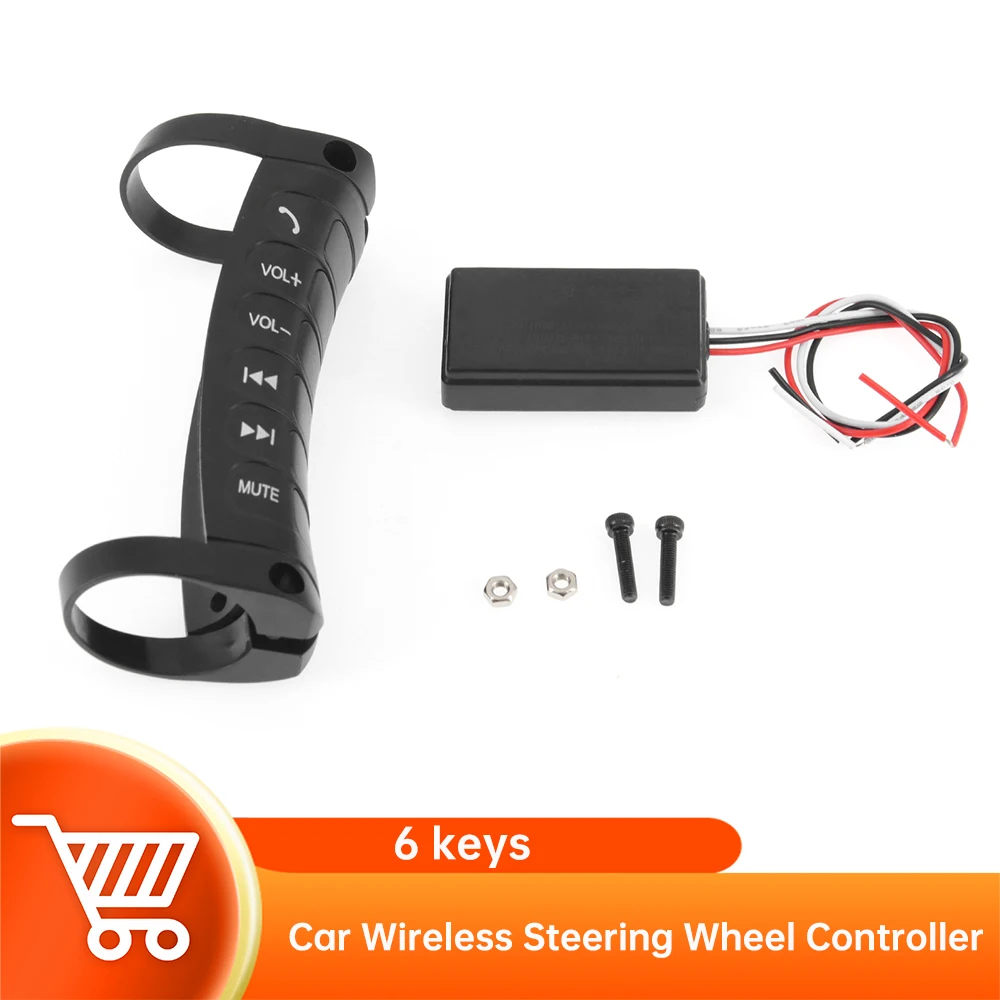 

Universal Car Wireless Steering Wheel Controller Remote Button 6 keys Car Radio Android DVD GPS Player Wireless Controller