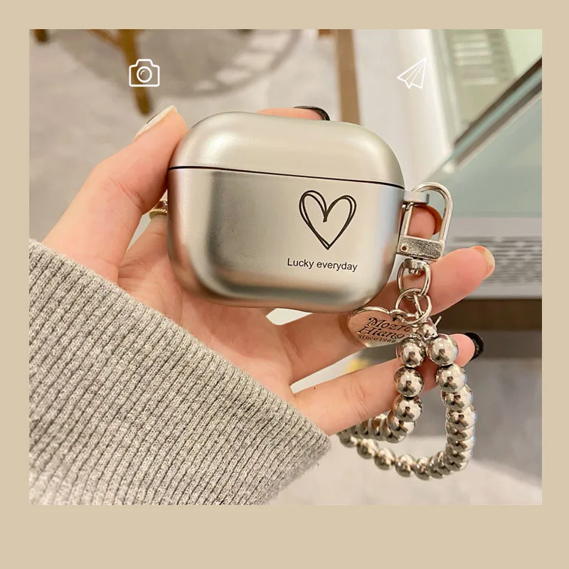 Étui pour écouteurs Love Coussins en argent galvanisé, étui pour Apple Airpods Pro2, étui pour Airpods 3, merveilleuse génération, 1, 2, 256