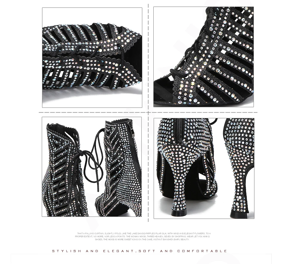 CINMIDY Neue Damen High-Top-Latin-Tanzschuhe Sexy Ballsaal-Tanzschuhe Pole-Dance-Stiefel Weiche Sohle Partyschuhe Damen High Heels – Detail 16