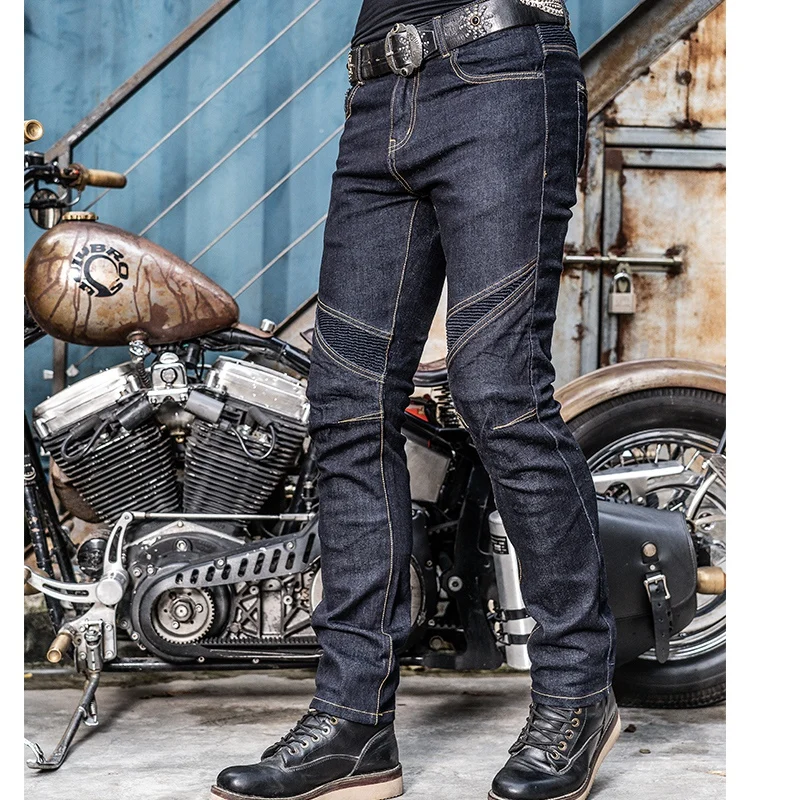 Uglybros Four Seasons Motorcycle Slim Fit Elastic Motorbike Pants Motorcycle Jeans Retro Fashion Racing Off Road Anti Drop Pants