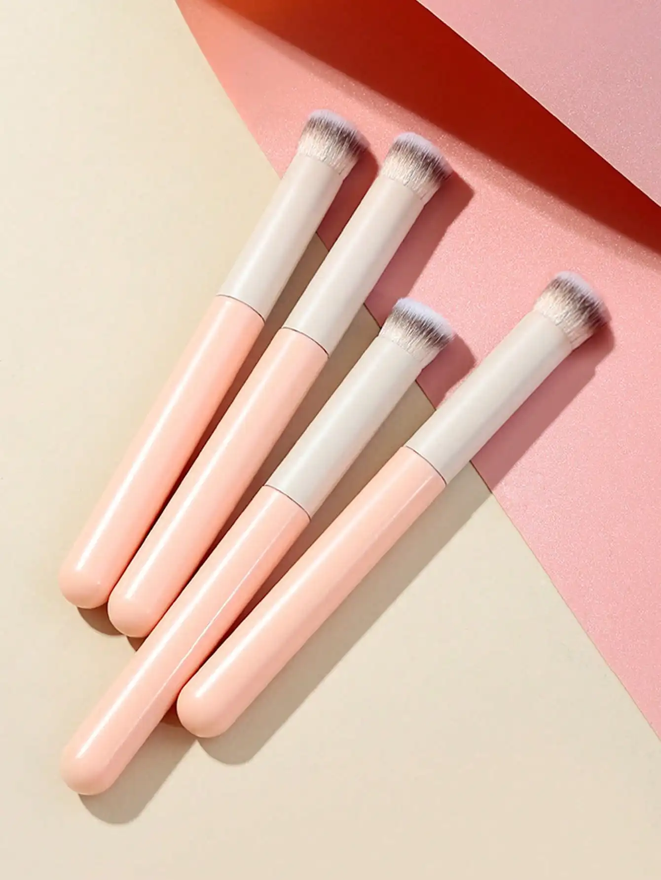 mulynsie 1pc Concealer Brush Mini Oblique Flat-Topped Kabuki Nose Contour Brush, For Covering, Blending, Setting, Powdering, Liquid Cream And Foundation, 270s Face Concealer Repair And Beauty Makeup Brush,Foundation Brush,