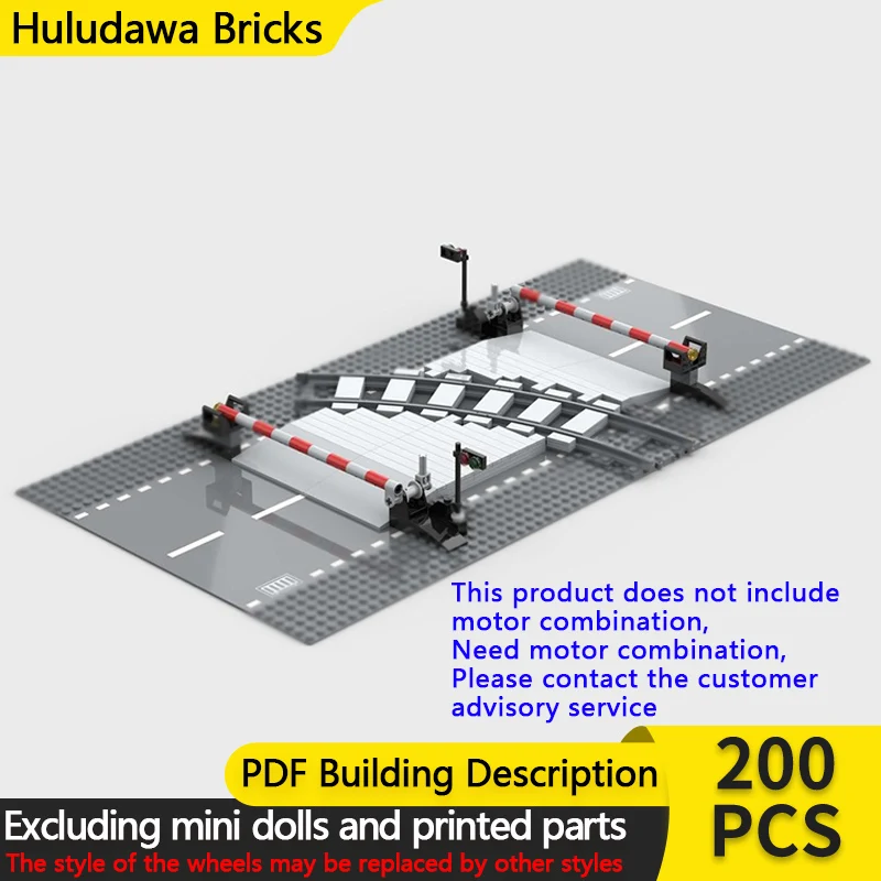 

Модель City Street View MOC, строительные кирпичи, железная дорога, пересечение, модульная технология, детские праздничные подарки, сборные игрушки, костюм