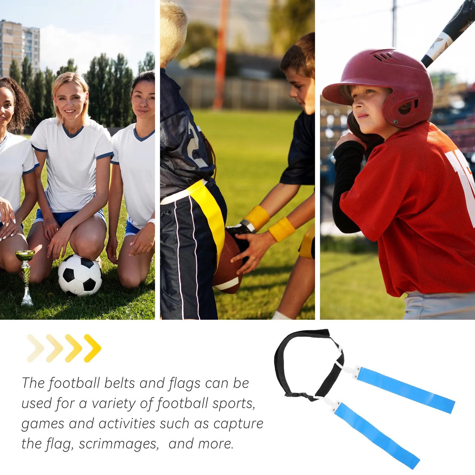 

Rugby Waist Flag Belt with Sliding Flags for Customizable Distance Adjustment Football Game Belts and Flags for Training