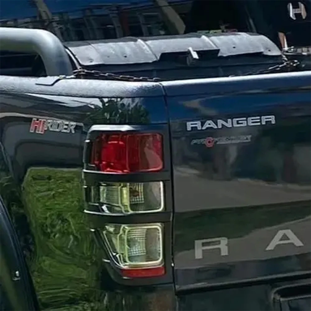 ماتي الأسود سيارة التصميم الذيل ضوء المصابيح الخلفية غطاء لفورد رينجر 2012-2020 2021 2022 T6 T7 T8 XTL XL XLS Wildtrak اكسسوارات
