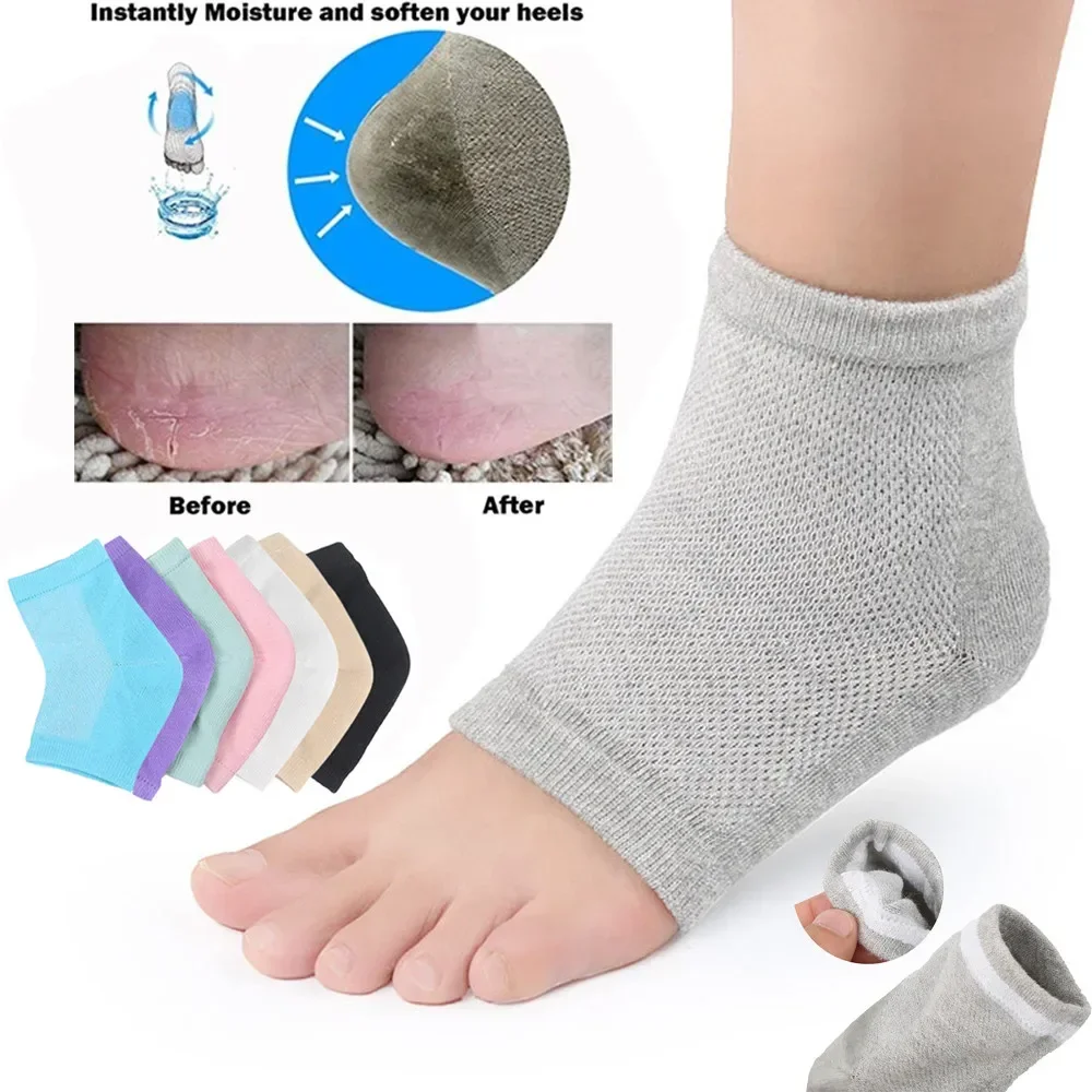 Heel Moisturizing Socks Open Toe Socks 1 Pair Cracked Gel Heel Socks Foot Toeless Heel Repair Socks for Dry Hard Cracked Feet