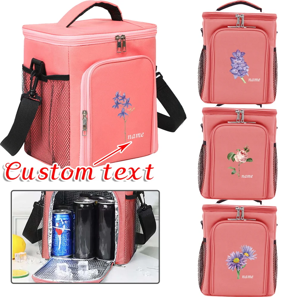 Personalized Customized Name Front Opening Double-layer Ice Pack Activities Insulated Thermal Lunch Travel Case Outdoor Portable